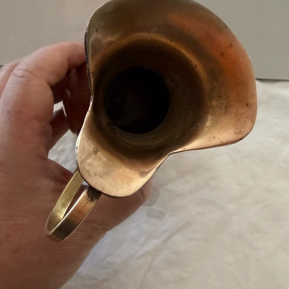 Vintage gold brass Pitcher - Picture 10 of 12